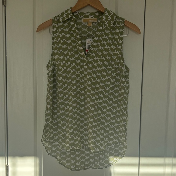 Michael Kors Tops - Michael Kors Green Patterned Blouse